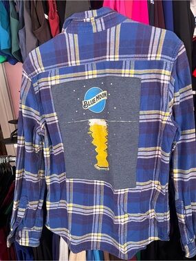Custom American Eagle Outfitters Blue Moon Plaid Flannel Shirt